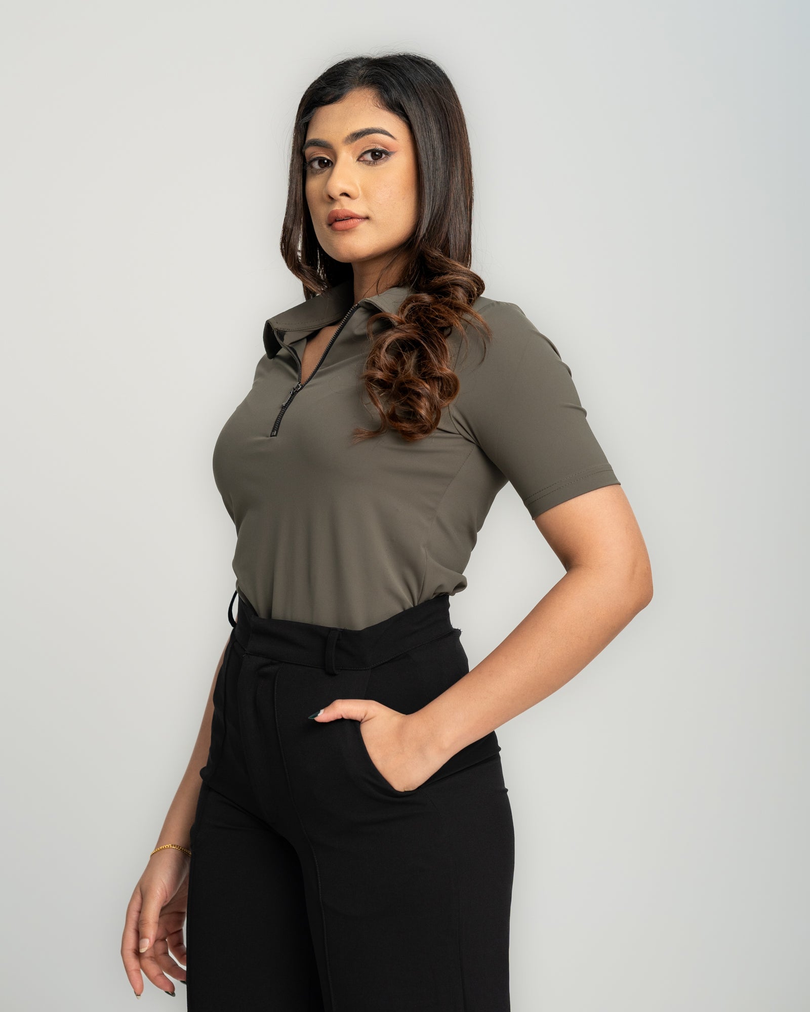 Athena Zipper Top
