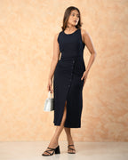 Buttoned Down Midi Dress