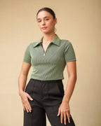 Etoffe Zipper Top