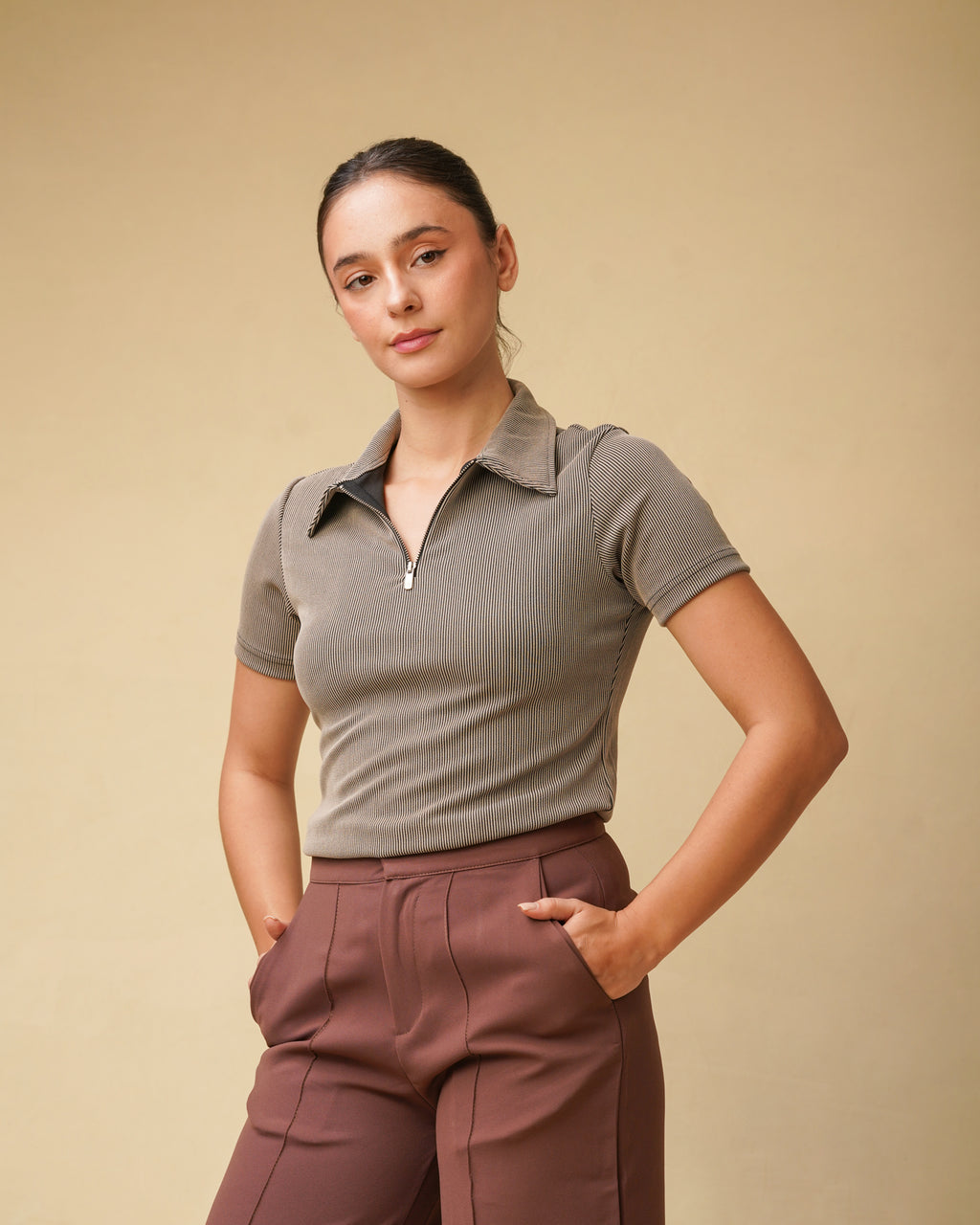 Etoffe Zipper Top