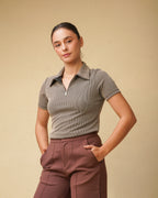 Etoffe Zipper Top