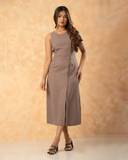 Buttoned Down Midi Dress