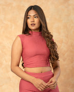 Retention High Neck Crop