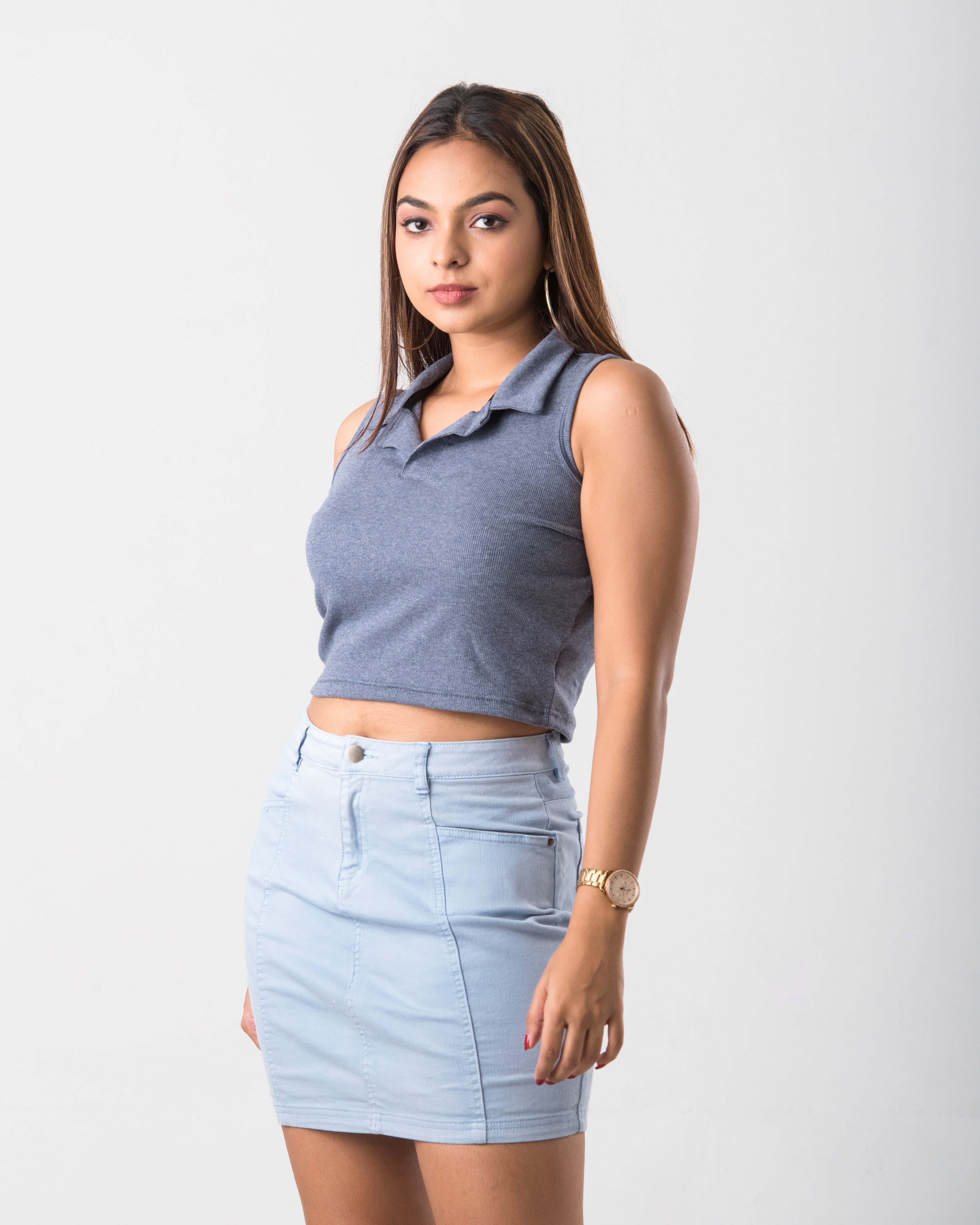 Lona Collared Top